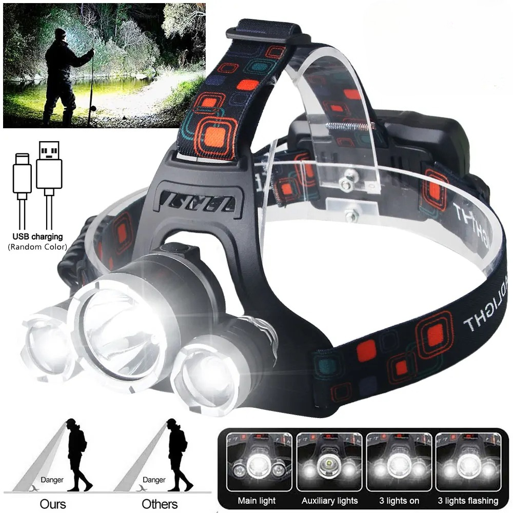 Fishing Headlamp - Torcia frontale a LED ad alta